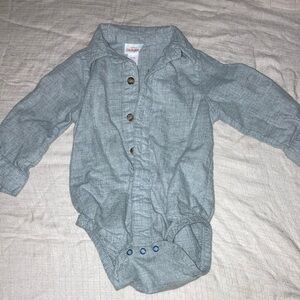 Cat and Jack long sleeve button up onesie
